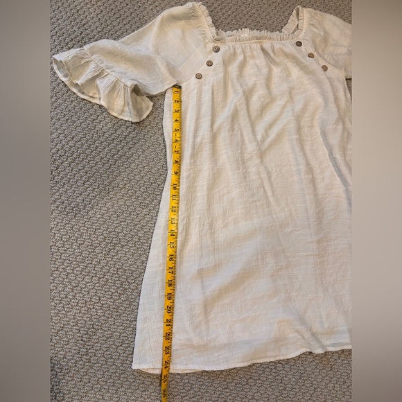 NAIF Cream Ruffled Off-Shoulder Sundress - Picture 5 of 6